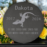 Lizard Memorial Stone Lizard Garden Statue - Lizard Memorial Gifts - Lizard Tombstone - Lizard Loss Gift - Loss of Pet Lizard - Round