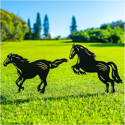 Horse Metal Garden Stakes Decorative Horse Gifts for Women/Men Horse Lovers Gifts,Black Horse Silhouette Statues for Yard Art,Outdoor Decor,Outside,Patio,Lawn Ornaments,Garden Decorations