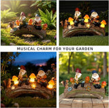 Solar Powered Squirre Gnome Mushroom Light 14" Weatherproof Resin Garden Decor Auto-Sensor Outdoor Lamp Warm White Fairy Light Housewarming/Birthday Bullet Points