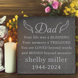 Memorial Garden Stone, Memorial Stone, Personalized Memorial Gifts, Sympathy Gifts for Loss of Loved One, Bereavement Gifts for Loss of Father Mother - Your Memory a Treasure - Square