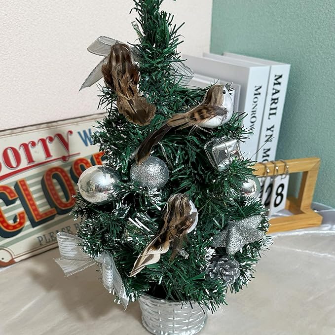 5pcs Artificial Birds Clip on Birds Christmas Tree Decorative Feather Artificial Sparrow for Yard Patio Ornaments Wreath Designs Garden Home Decor