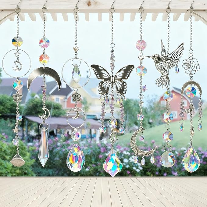 DIY Suncatcher Making Kits, 400 pcs Crystal Sun Catchers Crafts with Hooks Chains Pendants Rainbow Maker for Window Hanging Prism Indoor Outdoor Garden Party Decor