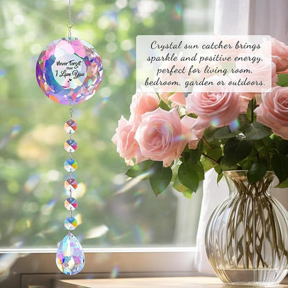 Perfect for Women Wife Her Mom Gifts Home Decor, Never Forget I Love You,Suncatcher for Home Office Bedroom Living Room Garden SunCatcher Decoration, Women Christmas Birthday Gifts