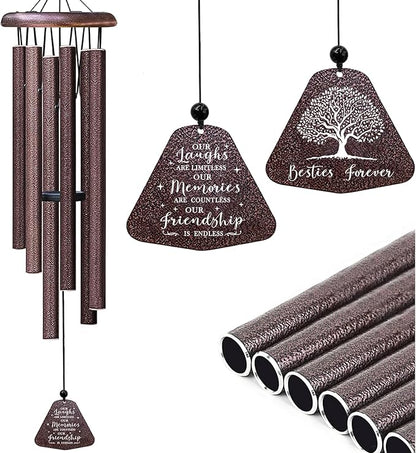 Best Friend Birthday Gifts for Women/Men Wind Chimes 32", Friendship/Bestie Gifts for Women, Long Distance/Mothers/Valentines Day/Christmas/Graduation Gift for Best Friend/Bff/Soul Sister/Bestie