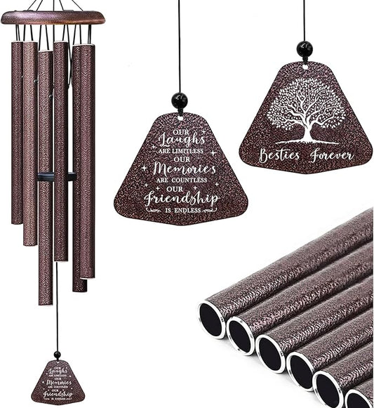 Best Friend Birthday Gifts for Women/Men Wind Chimes 32", Friendship/Bestie Gifts for Women, Long Distance/Mothers/Valentines Day/Christmas/Graduation Gift for Best Friend/Bff/Soul Sister/Bestie