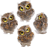 Nupuyai 3 inches Orgone Resin Crystal Chips Tumbled Stone Owl Statue, Mini Hand Carved Stone Crystal Animal Figurines for Tabletop Indoor Outdoor, Tiger's Eye