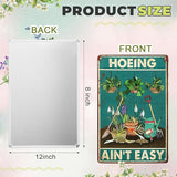 MorningRo 2 Pcs Funny Metal Tin Garden Sign 12'' x 8'' Gifts for Plant Lovers Women Grandma Mom Garden Decor Metal Tin Sign for Farmhouse Greenhouse Patio Yard Wall Decor Indoor Outdoor(Female, Home)