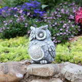 Rezpuao Solar Owl Garden Statues Outdoor Decor Resin Owl Figurine with Solar Light for Patio,Balcony,Yard,Lawn Ornament,Perfect Garden Gift