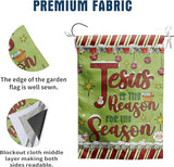 Jesus is the Reason House Flag Christian Christmas Flags 28x40 Double Sided Religious Garden Flag for Outside Large Nativity Flag Outdoor Xmas Winter Decorative Banner