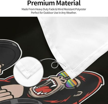 Gorilla Flag Outdoor Heavy Duty Gym Banner Double Sided 3x5 Ft Fitness Workout Flags with Brass Grommets for Room Decor, Bedroom, Garden, House Decoration
