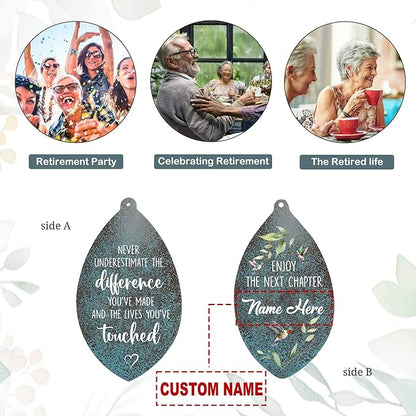 ASTARIN Personalized Retirement Wind Chimes for Women, Custom Retire Gifts for Friend Boss Colleagues Neighbors Grandfather Grandmother, Happy Retirement Going Away Ideas(Produced in USA)
