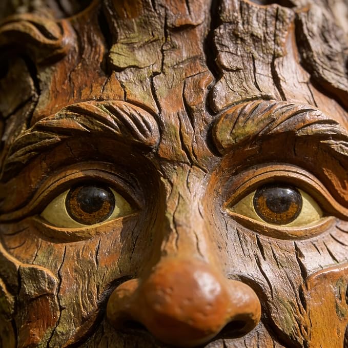 Whimsical Tree Face Outdoor Statues Garden Decoration, Old Man Resin Statue Outdoor Tree Hugger for Yard Art, Trees Decorations Outdoor Wallmounted Statue
