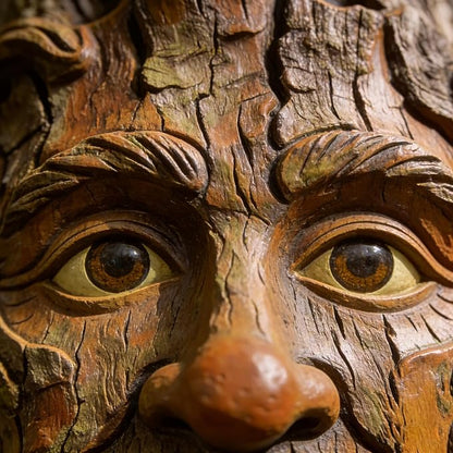 Whimsical Tree Face Outdoor Statues Garden Decoration, Old Man Resin Statue Outdoor Tree Hugger for Yard Art, Trees Decorations Outdoor Wallmounted Statue