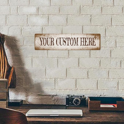 Generic Custom Metal Sign Personalized Street Signs, 4x16in, Aluminum, Vintage Style, Horizontal, Wall Mount, Home, Office, Outdoor, Warning, Directional, Decorative