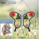KY&BOSAM Suncatcher Butterfly Stained Glass Crystal Butterfly Suncatchers Ornament hangings for Windows Wind Chime with Pressed Flower Butterfly Embedded in Glass Mother`s Day Birthdays