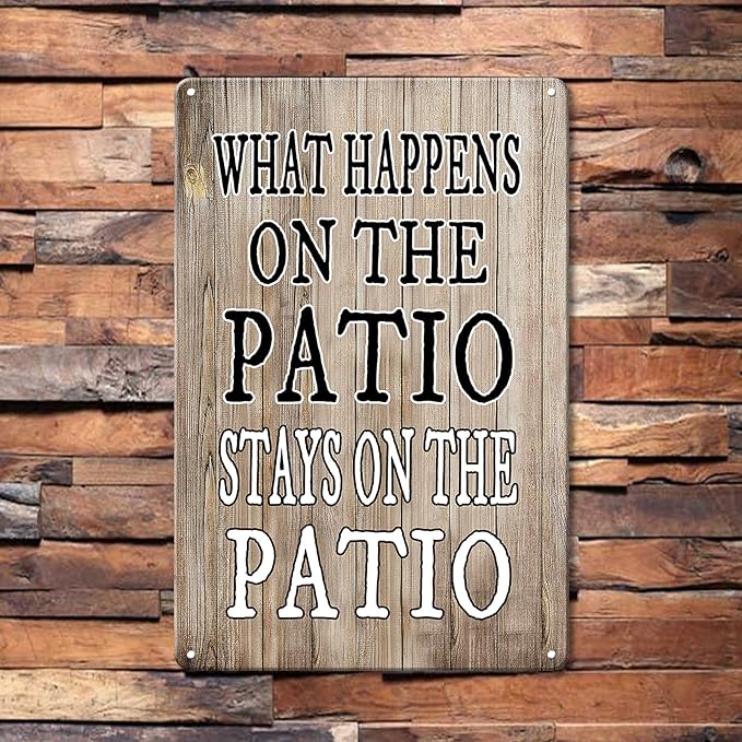Funny Metal Tin Sign Patio Porch Signs Patio Decorations Outdoor Clearance Backyard Bar Pool Wall Decor