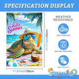 BlissYard Hello Summer Sea Turtle Garden Flag 12x18 Double Sided Vertical Outdoor Decor Beach Ocean Tropical Yard Garden Lawn Patio Welcome Banner