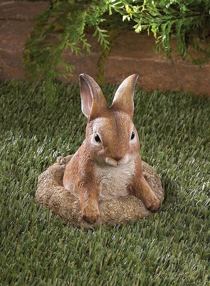 Zingz & Thingz Outdoor Garden Cottage Core Collection Miniature Sculpture, 5.5x5.5x6.25, Curious Bunny