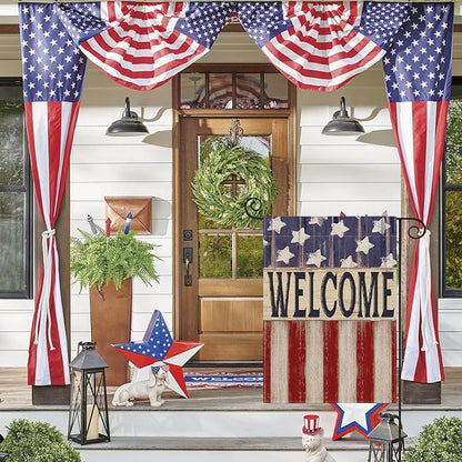 AVOIN colorlife Patriotic 4th of July Garden Flag 12x18 Inch Double Sided Outside, Memorial Day Retro American Stars and Stripes Welcome Yard Outdoor Decoration