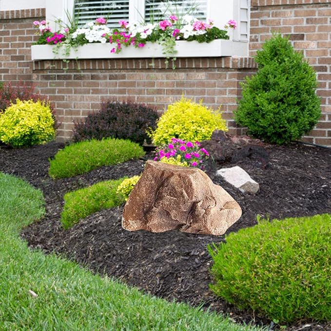 Fake Rock Foam Pseudorock Cover for Landscaping Decoration Courtyard Well Cover Outdoor Faux Stone Utility Concealment Durable Lightweight PU Material
