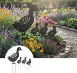 Iron Garden Ornament Wrought Metal Family Decor for Outdoor Lawn and Backyard Landscaping