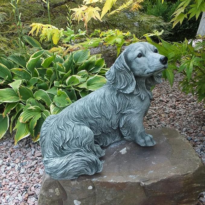 Outdoor Garden Dachshund Dog Statue Concrete Dachshund Dog Figurine Detailed Puppy Sculpture