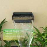304 Stainless Steel Outdoor Garden Waterfall Spout, Water Fountain Spillway Made Exquisite Handcrafted for Landscape Decors, Patios, Pools, Courtyards, Water Walls (Black Powder Coating)