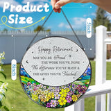 8” Stained Glass Suncatcher Ornament – Floral Retirement Window Hanging Decorations, Retirement Gifts & Retired Gifts for Women, Men, Friends, Coworkers, Teachers - Style I