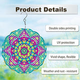 Multi Color Mandala Wind Spinners Outdoor, Hanging Wind Spinner for Garden Decoration, 8 inch 3D Stainless Steel Metal Wind Sculpture for Indoor/Outdoor Decor
