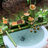 Bamboo Water Fountain Outdoor Water Fountain with Pump,Easy Install in Pond Or Garden,Handmade Smooth Natural Split-Resistant Bamboo,50Cm/19.7In
