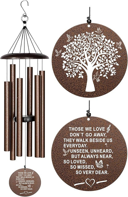 Sympathy Wind Chimes, 40" Memorial Wind Chimes for Loss of Loved One, Sympathy Memorial Bereavement Gift,in Memory of Loved One Loss of Mother Father，Home Decor Garden Patio Outdoor (Copper)
