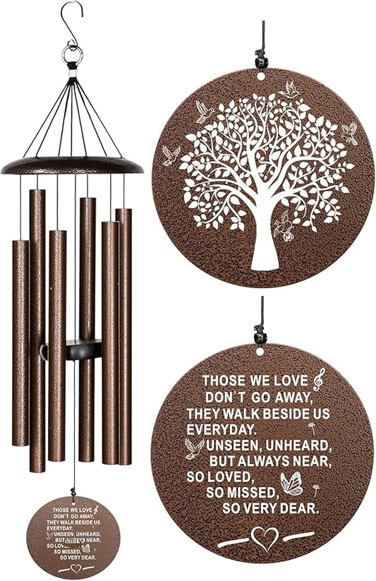 Sympathy Wind Chimes, 40" Memorial Wind Chimes for Loss of Loved One, Sympathy Memorial Bereavement Gift,in Memory of Loved One Loss of Mother Father，Home Decor Garden Patio Outdoor (Copper)