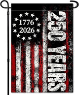 250 Anniversary America Garden Flag, 250th Anniversary USA Patriotic Double-Sided Banner, Double-Sided Burlap, 1776-2026 Semiquincentennial Commemorative, Suitable for Outdoor Lawn Decor (28×40 Inch)