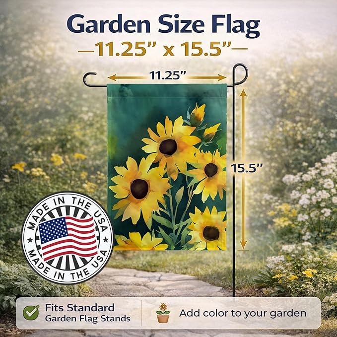 Caroline's Treasures Kentucky Goldenrod in Watercolor Garden Flag Mailbox Flag Decorative Yard Flag Banner Outside Patio Artwork Yard Flower Beds, Garden Size, Multicolor