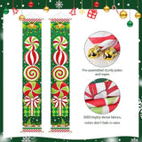 Ivenf Christmas Decorations Outdoor Yard: Large Peppermint Giftbox Front Porch Sign Set, Hanging Red Green White Door Banner Xmas Decorations for Home Wall Front Door Yard Garage Indoor Outdoor Decor