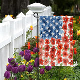 4th of July Patriotic Garden Flags 12x18 Inch Vertical Double Sided Outside, Memorial Day Independence Day Floral Yard Flag Decor, Holiday Outdoor Spring Summer Seasonal Decorations for Home