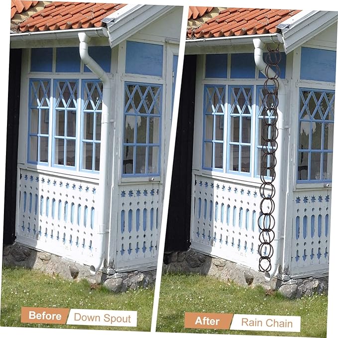 VOSAREA Decorative Copper Gutter Downspout Chain 1M Garden Rainwater Diverter Hummingbird Design for Outdoor Winter Drainage