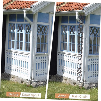 VOSAREA Decorative Copper Gutter Downspout Chain 1M Garden Rainwater Diverter Hummingbird Design for Outdoor Winter Drainage