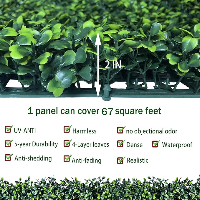 ODTORY Artificial Ivy Privacy Fence Wall Screen: 80X120 in(67 sqft) UV-Anti Faux Boxwood Roll Panels Greenery Backdrop Ivy Vine Leaf Hedges Fence Panels for Indoor Outdoor Green Wall Decor