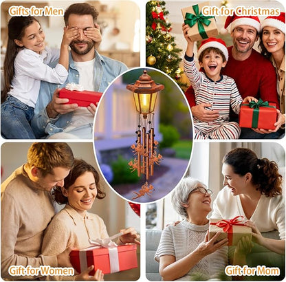 Large Solar Moon Fairy Wind Chimes with Wind Catcher/Solar Decor Light to Create a Zen Atmosphere Decor for Outdoor Garden Balcony, Classic Bronze Wind Chimes Gifts for Mom Grandma Women Wife Daughter
