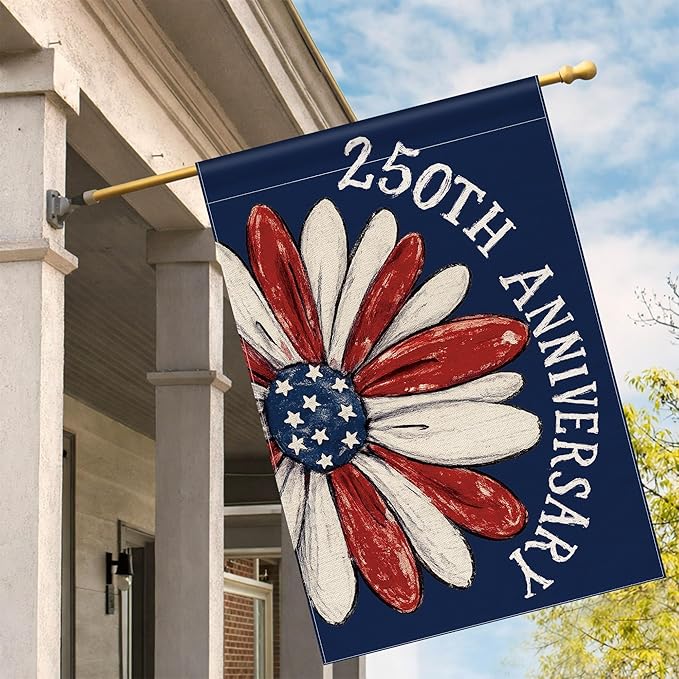 250th Anniversary America Garden Flag, 250 Anniversary USA Flag Patriotic Banner 250 Years of Freedom Yard Sign 4th of July Double-Sided Waterproof 1776-2026 Commemorative Flag 28x40 Inch