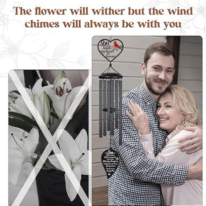 Memorial Gifts for Loss of Son, 30" Sympathy Wind Chimes, in Memory of Son, Bereavement Remembrance Gifts, Loss of Son Sympathy Gift