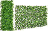 Giantex Expandable Fence Privacy Screen - Decorative Faux Green Eucalyptus Fencing Panel for Balcony, Artificial Hedges with PE Leaves and Willow for Outdoors Garden Patio Deck Apartment, 1 Pack