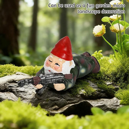 3PCS Army Garden Gnomes Statue Funny Military Gnome Decor Christmas Outdoor Yard Lawn Patio Decorations Gifts