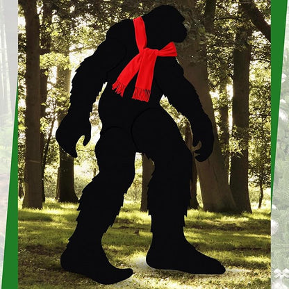 5.9ft Christmas Bigfoot Outdoor Decor with Scarf Sasquatch Gifts for Men Women Bigfoot Silhouette Statues Yard Signs Ornaments for Art Backyard Display Garden Forests Patio Decor