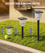 Upgraded Solar Lights Outdoor Waterproof 6 Pack, Adjustable Warm&Cool White, Pathway Lights Solar Powered Garden Decor Landscape Lighting Outside for Front Yard/Patio/Walkway/Driveway/Lawn/Path Light