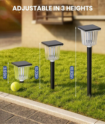 Super Bright Solar Pathway Lights Outdoor Powered 8 Pack,Adjustable Warm&Cool White,Waterproof IP65 Solar Garden Decor Landscape Lighting Outside for Front Yard/Patio/Walkway/Driveway/Lawn/Path Light