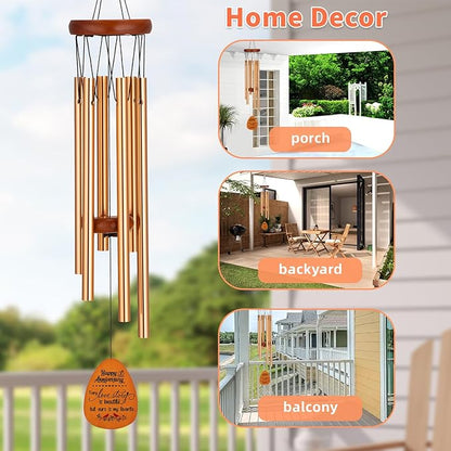 60th Anniversary Wedding Wind Chime with Meaningful Sayings, Happy 60th Anniversary Decorations Romantic Gifts for Couple, Parents, Wife, Husband, Friends, Diamond Anniversary Keepsake