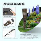 JJX Solar Pathway Lights, 6 Pack Outdoor Walkway Solar Lights for Yard Outside, Warm Light LED Landscape Light Waterproof IP65 Auto On/Off for Lawn Sidewalk
