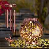 Wind Chimes for Outside, Windchimes Outdoors Hummingbird Gifts for Mom Women Grandma, Hanging Solar Lantern Solar Wind Chimes for Outside Patio Yard Garden Decor